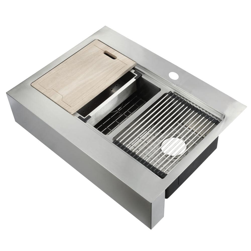 Blanchard 33'' L Dual Mount Double Bowl Stainless Steel Kitchen Sink