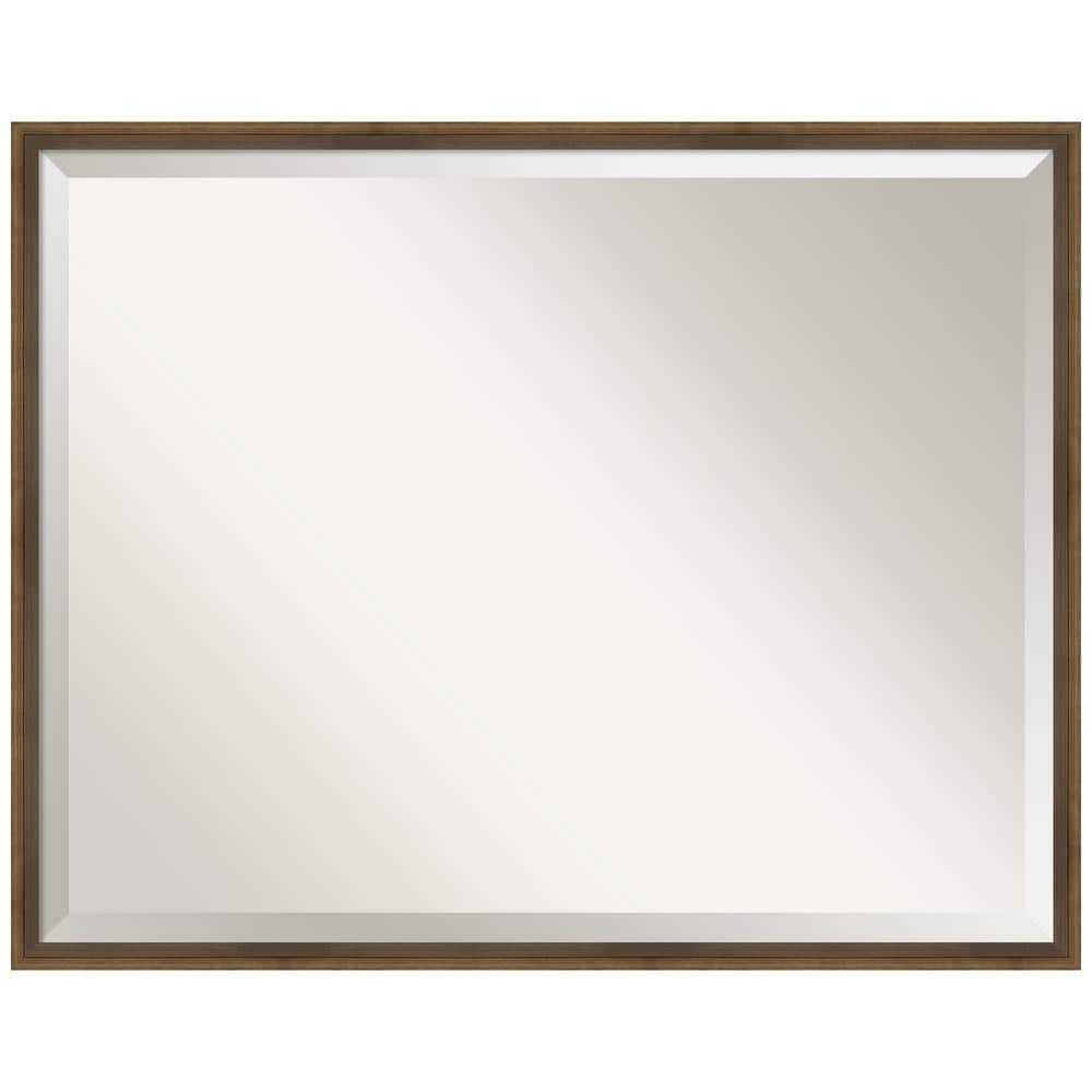 29" x 23" Bronze Beveled Wood Bathroom Vanity Mirror