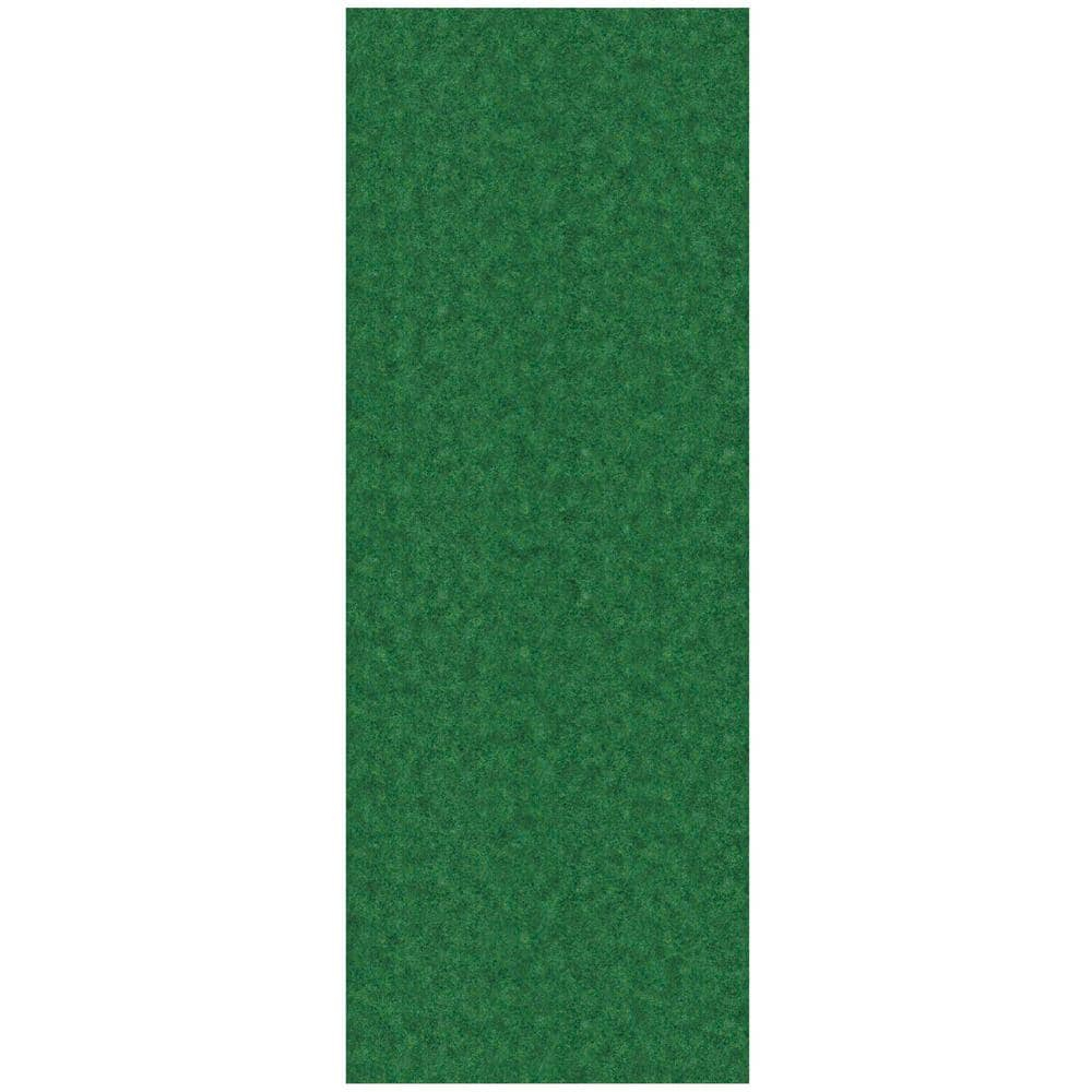 Ottomanson Extra Long Hallway Runner Waterproof Non-Slip 3x27 Indoor/Outdoor Utility Rug, 2'7" x 27', Green