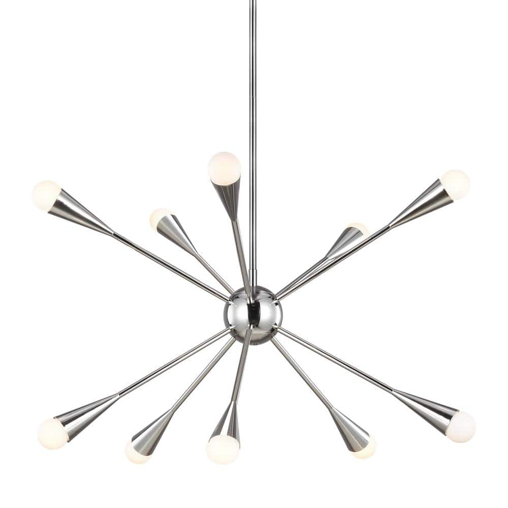 Ellen DeGeneres Polished Nickel Sputnik 10-Light Chandelier