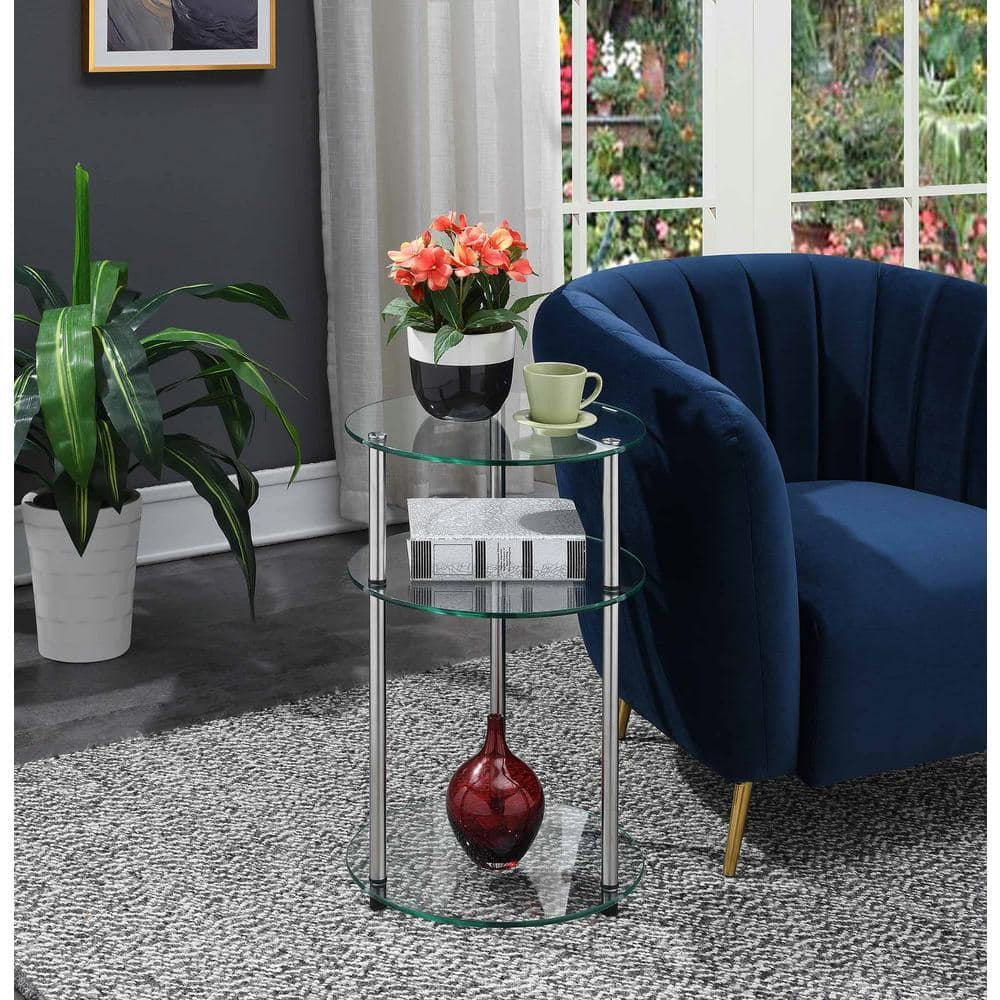 Convenience Concepts Designs2Go No Tools 3 Tier Round Table, Multiple Finishes