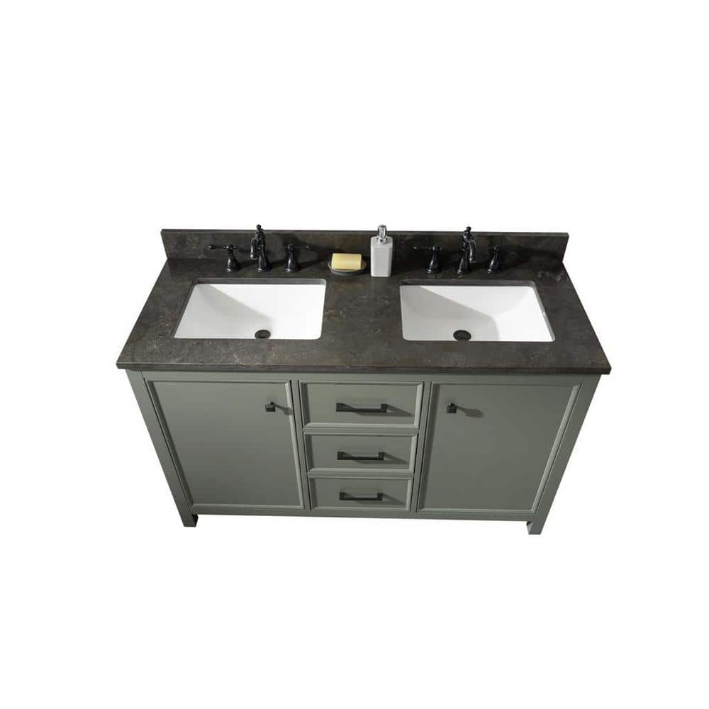 Legion Furniture 54" MDF/Veneer Wood Double Sink Vanity Cabinet - Vogue Green