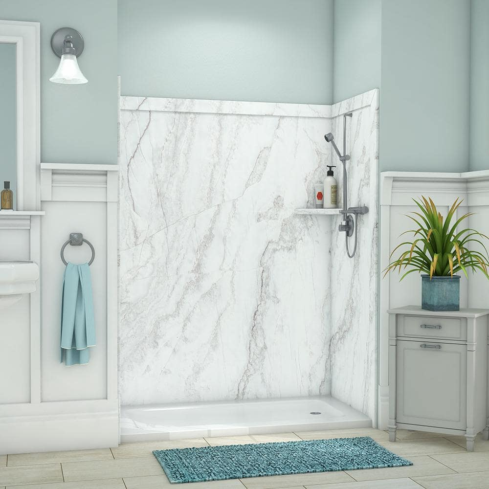 FlexStone Adaptable 60"W x 60"D x 80"H Alcove Shower Surround