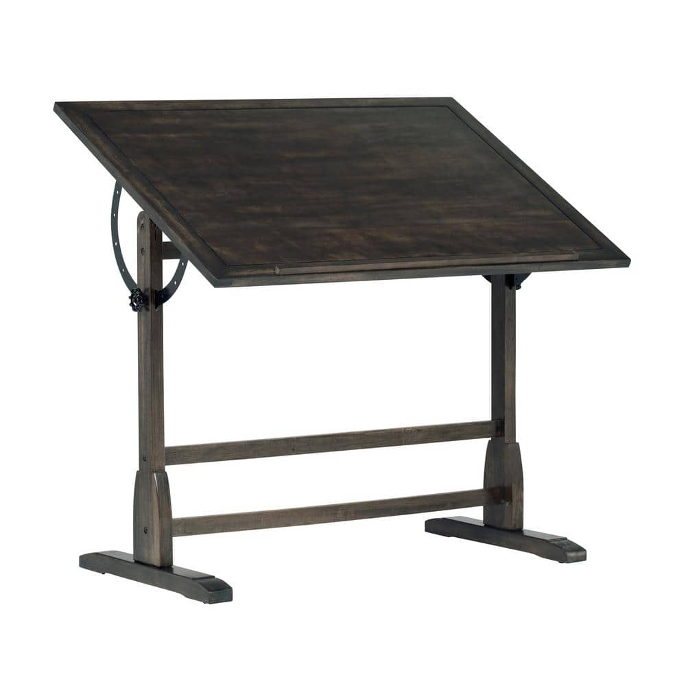 Vintage Solid Wood Drawing/Drafting Table with 42" x 30" Adjustable Tilting Top