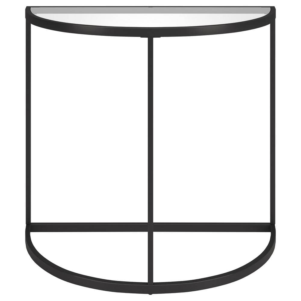 Evelyn&Zoe Verlaine 32" Wide Demilune Console Table, Blackened Bronze
