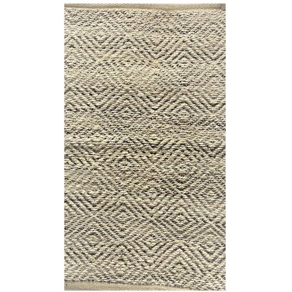 LR Home Clio 2' x 5' Tan/Gray Geometric Jute Blend Adult Indoor Area Runner Rug