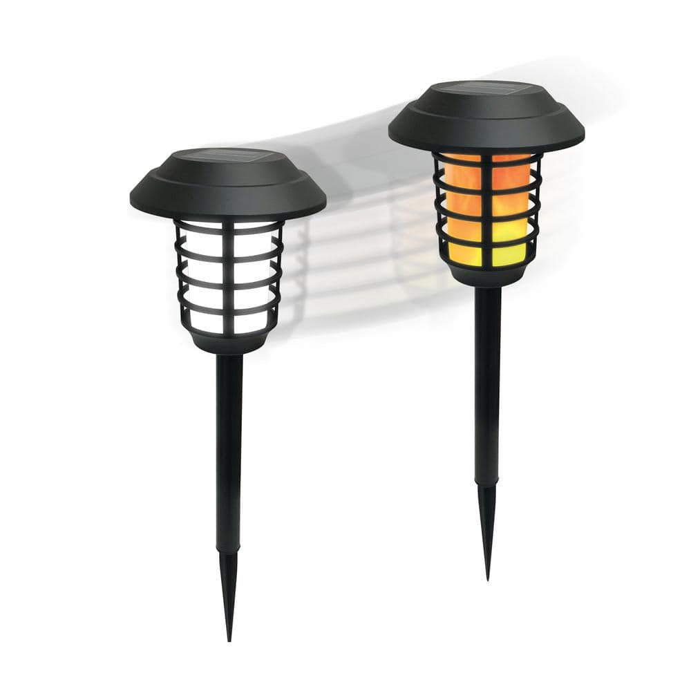 Bell + Howell Solar Pathway Lights, Bright White & Flickering Flame Solar Torches Waterproof Outdoor Lighting Landscape Lights Dusk to Dawn Auto On/Off for Garden Patio Yard- 2 Pack
