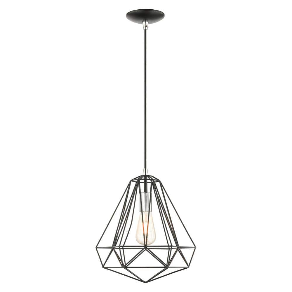 Livex Lighting Knox 1 - Light Pendant in  Shiny Black
