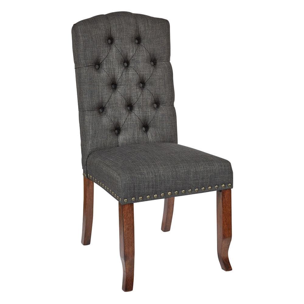 White Upholstered Parsons Side Chair with Wood Legs