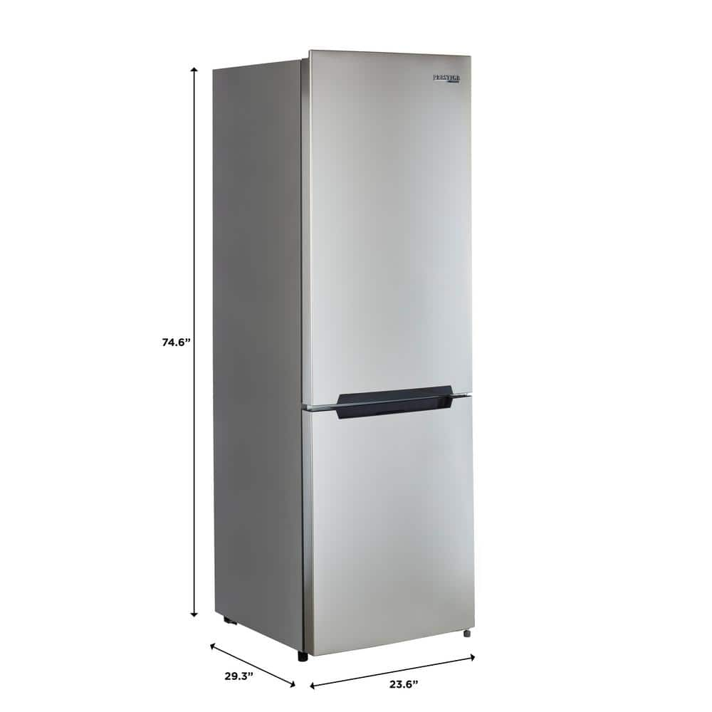 Unique Prestige 21.6" Frost Free 11.7 cu/ft Freestanding Bottom Freezer Refrigerator in Stainless Steel, ENERGY STAR Certified