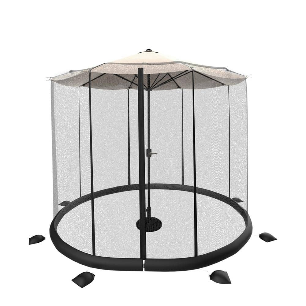 Pure Garden Mosquito Net for 9ft Patio Umbrellas with Weighted Bottom