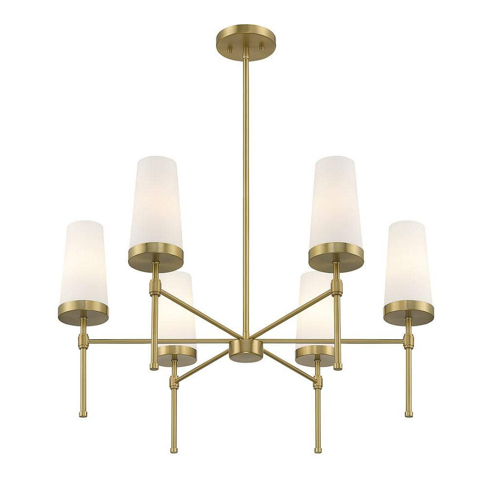 Savoy House Haynes 6 - Light Chandelier in  Warm Brass