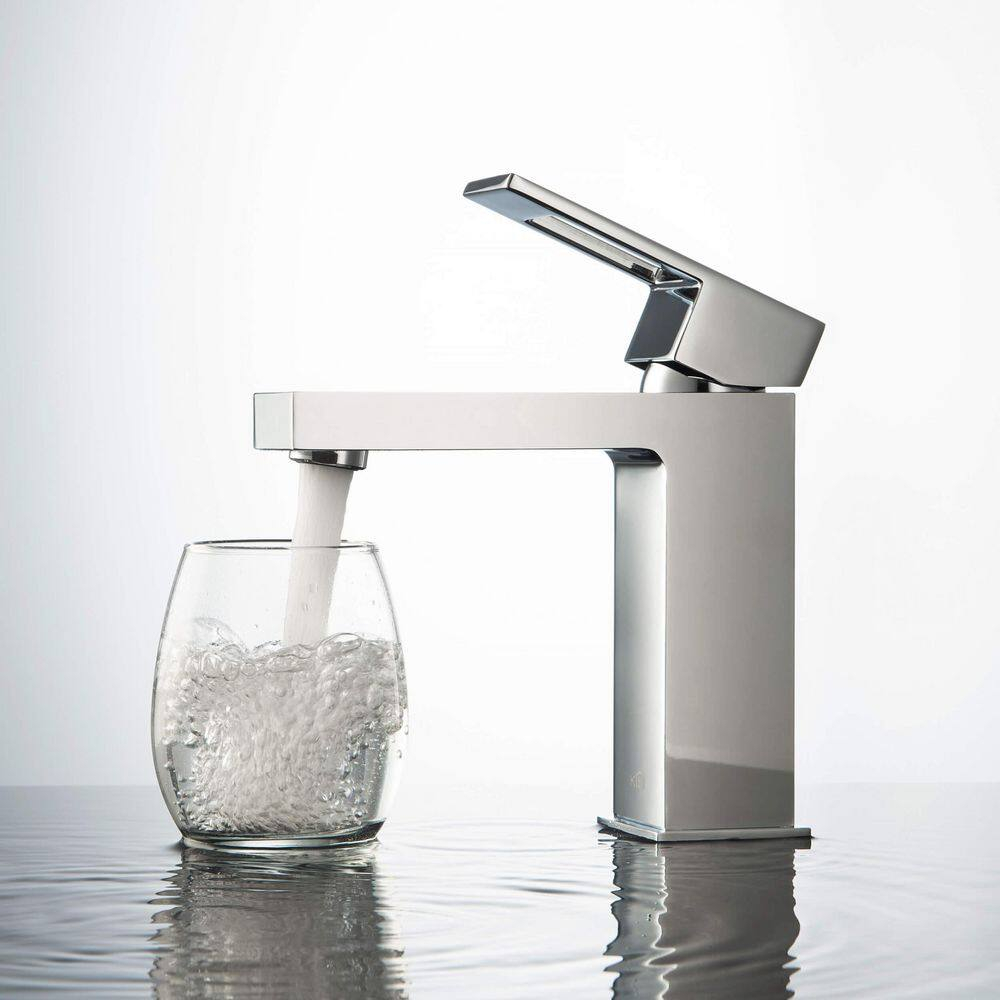 Kibi USA Single-handle Bathroom Vanity Sink Faucet w/ Water Hose Chrome Chrome Finish