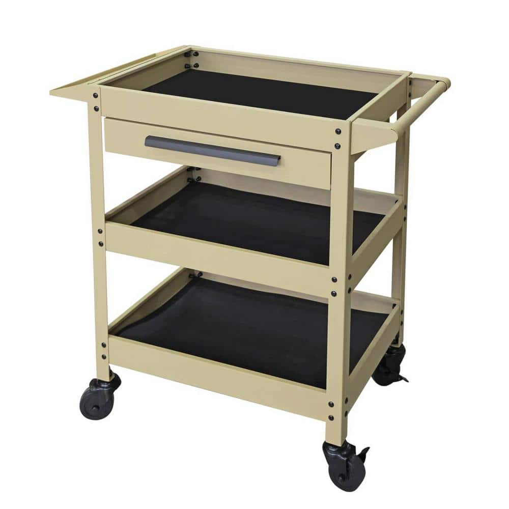 GSTANDARD APTB311Y Torin 3 Layer Rolling Tool Cart: Multifunction Utility Cart with One Slide Drawer and Service Cart for Home, Garage, Kitchen, Office or Cafe, Yellow