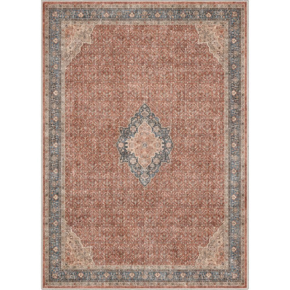 Well Woven Asha Lilith Vintage Oriental Red Blue 5'3" x 7'3" Area Rug