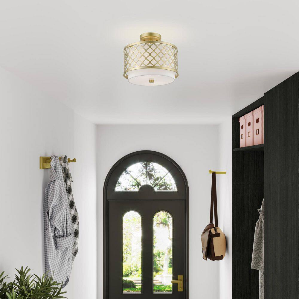 Livex Lighting Arabesque 2 - Light Semi-Flush Mount in  Soft Gold