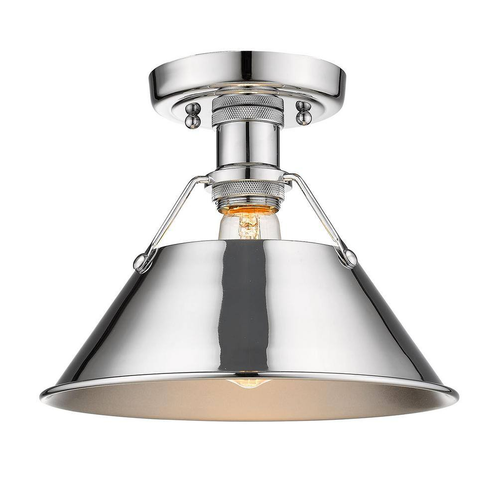 Golden Lighting Orwell 1-Light Flush Mount in Chrome