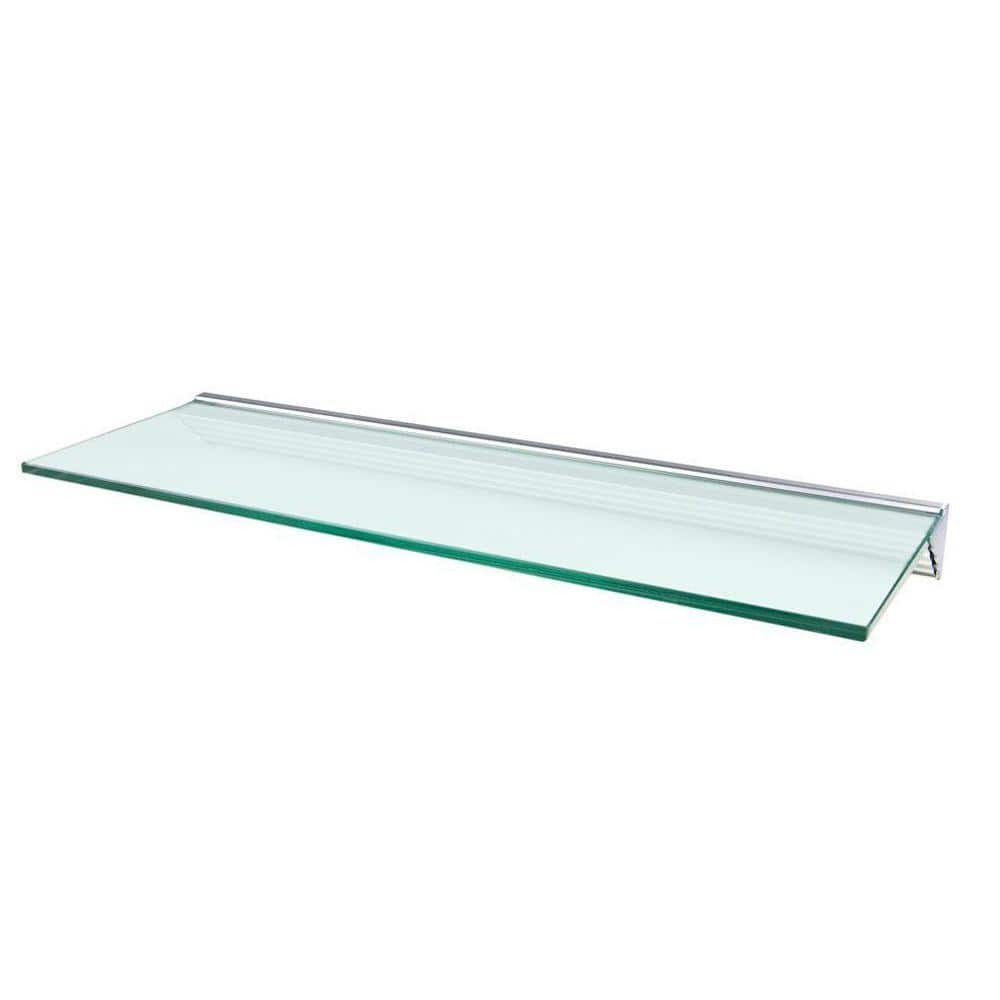 LTL Home Products Wallscapes Glacier Floating Glass Wall Shelf Kit, 8"X24", Opaque
