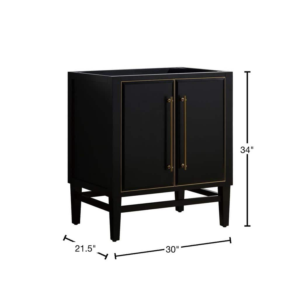 Avanity Mason-V30-G Mason 30" Single Free Standing Wood Vanity Cabinet Only - Black