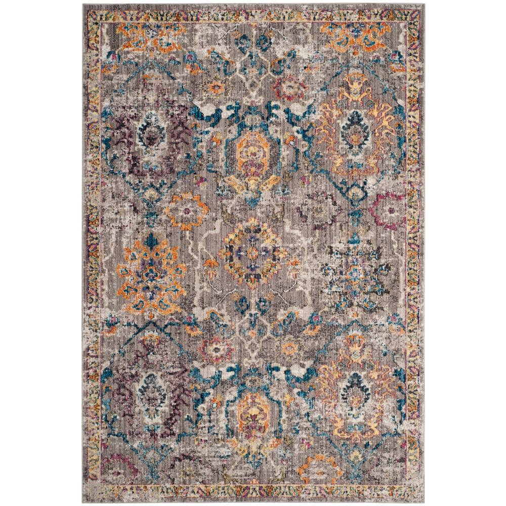 SAFAVIEH Bristol Collection 8' x 10' Grey/Blue BTL347A Boho Chic Distressed Area Rug
