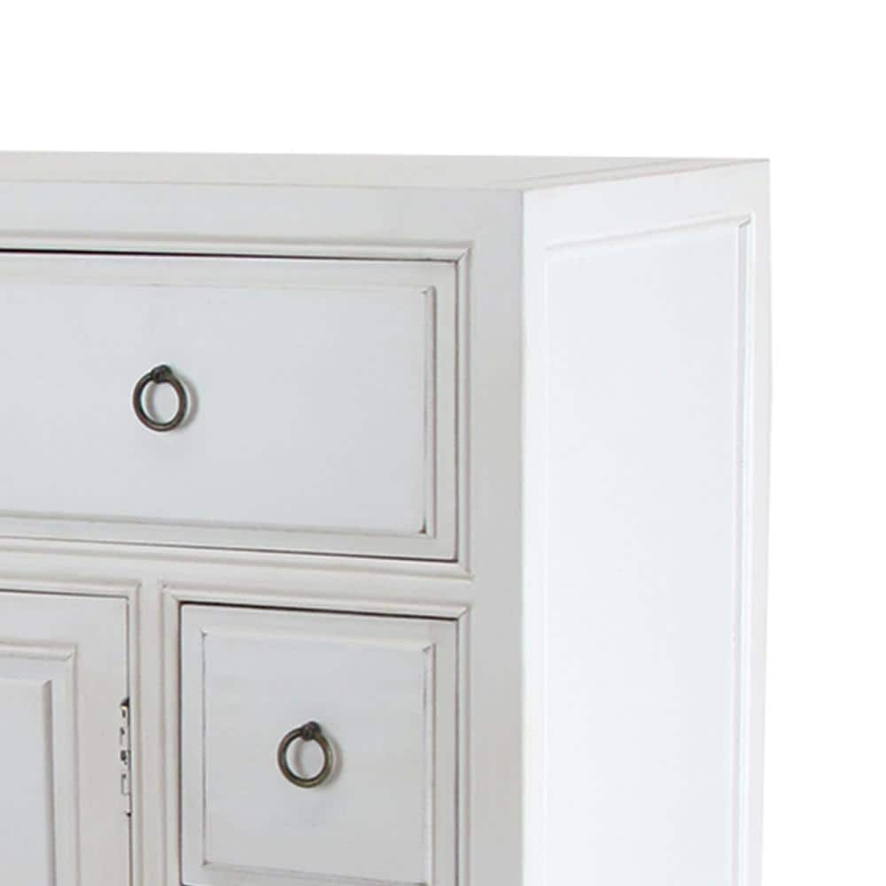 Wooden Chest with 8 Spacious Drawers and 1 Cabinet, White