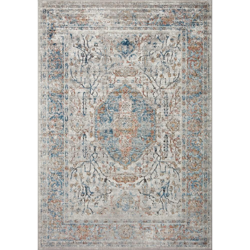 Loloi II Bianca Collection BIA-02 Stone / Multi, Traditional Area Rug 9'-9" x 13'-6"