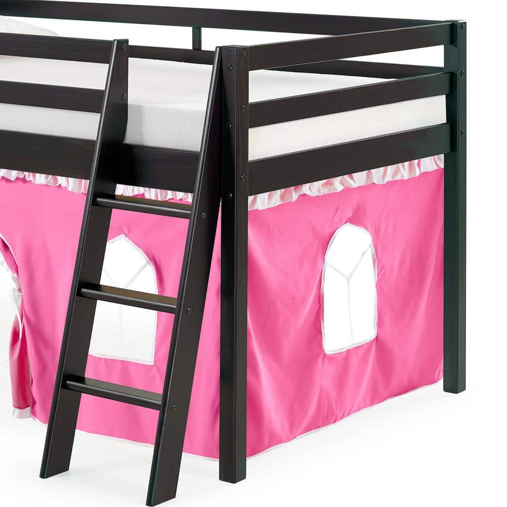 Alaterre Roxy Junior Loft - Espresso with Pink and White Bottom Tent