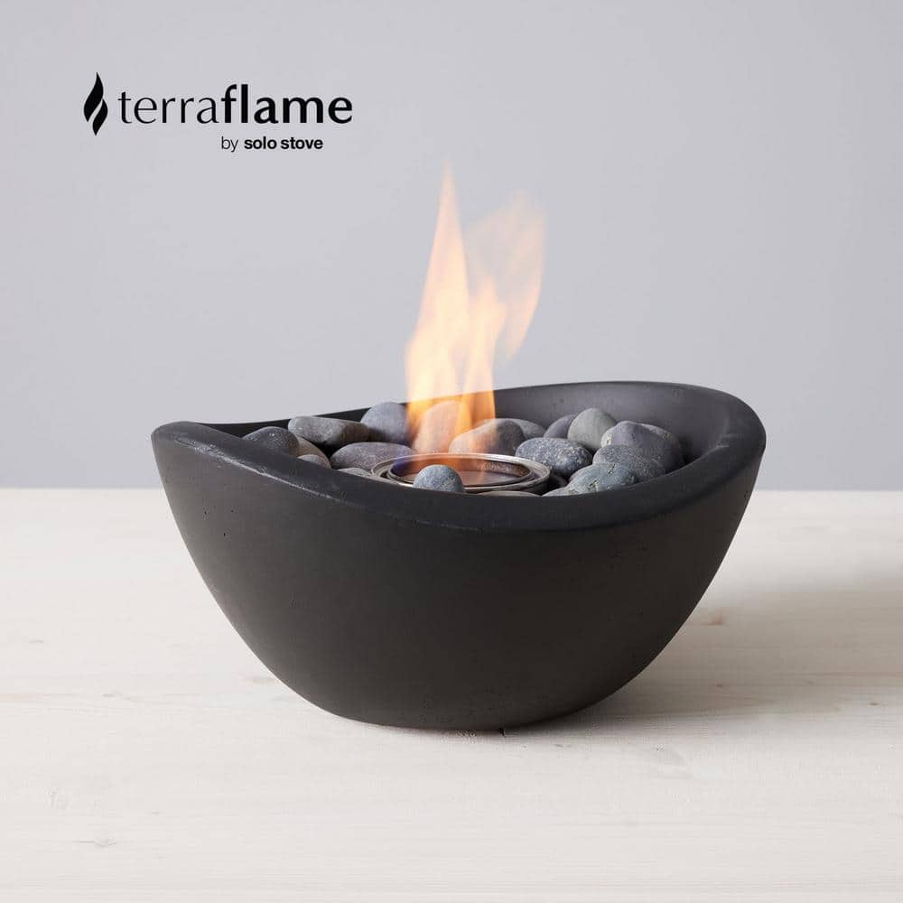 TerraFlame TerraFlame Wave Concrete Table Top Gel Fuel Fire Bowl - Indoor and Outdoor Use