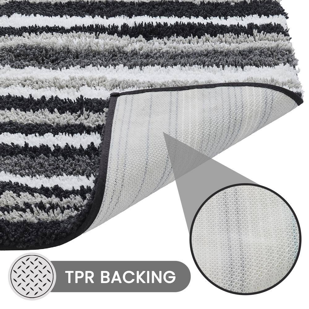 Griffie Collection 100% Polyester Tufted Bath Rug, 24" X 36", Graphite