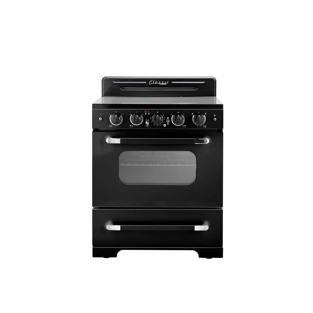 Unique Classic Retro 30" 3.9 cu/ft Freestanding 5-Element Electric Range with Convection Oven