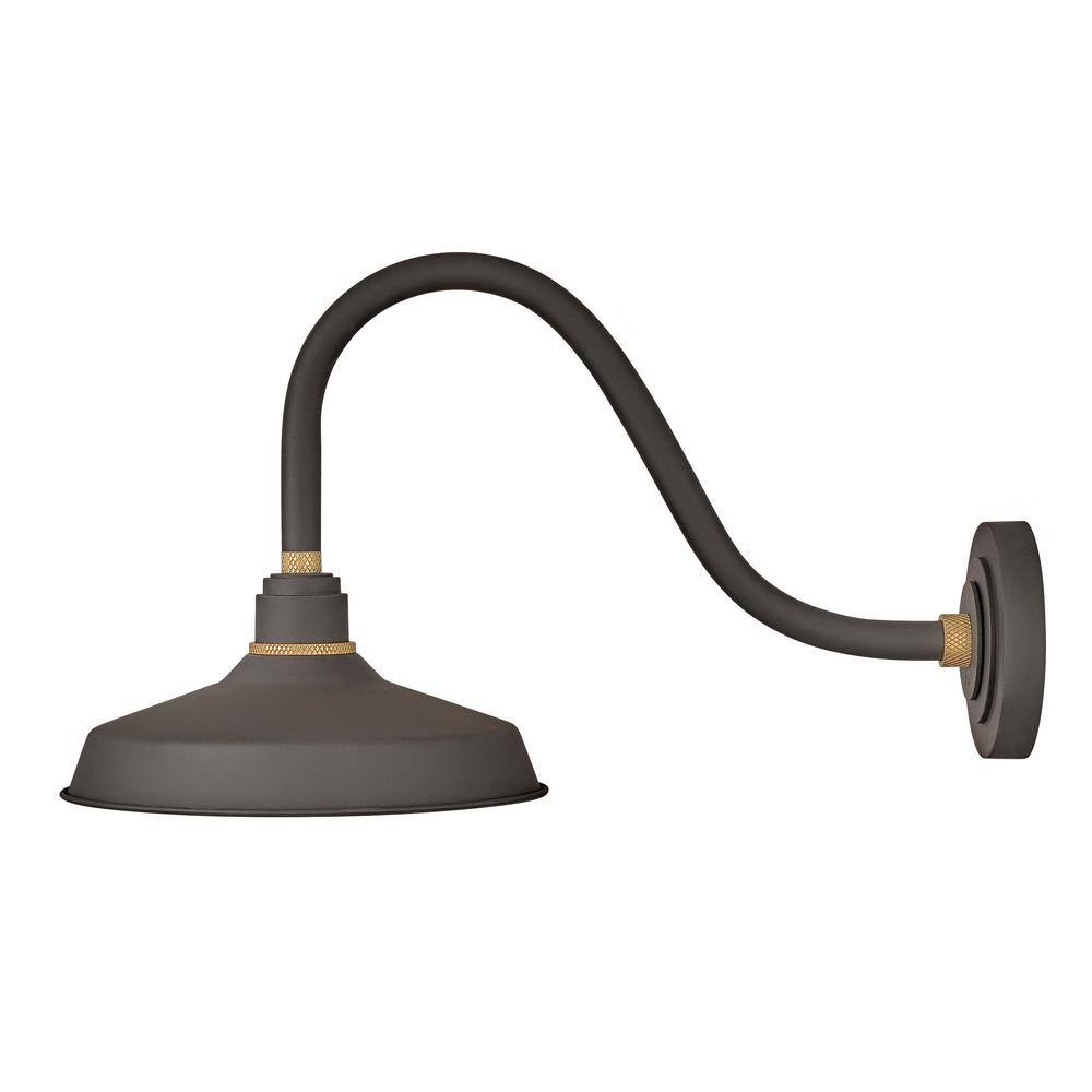 1 Light Medium Outdoor Gooseneck Barn Light Traditional And Industrial Style 12 Inch Wide By 13.75 Inch High-Museum Bronze Finish Hinkley Lighting