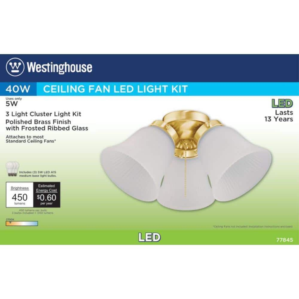 Westinghouse 7784500 3 Light 12-3/4" Wide Light Kit - Brass