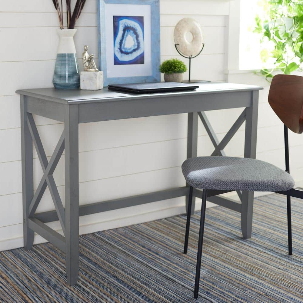SAFAVIEH Katelan Solid X Side Writing Desk, Distressed Grey