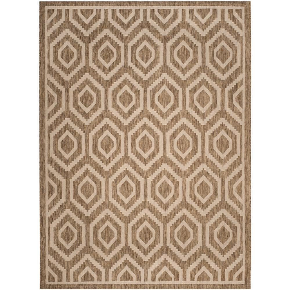 Safavieh Courtyard Amelia Geometric Indoor/Outdoor Area Rug, 9' x 12', Brown/Bone