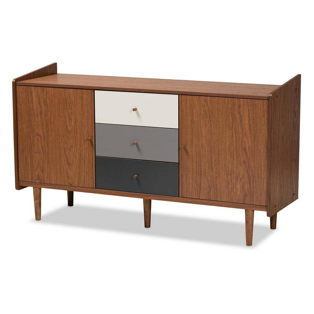 Halden Wood 2 Door Dining Room Buffet Brown/Gray - Baxton Studio