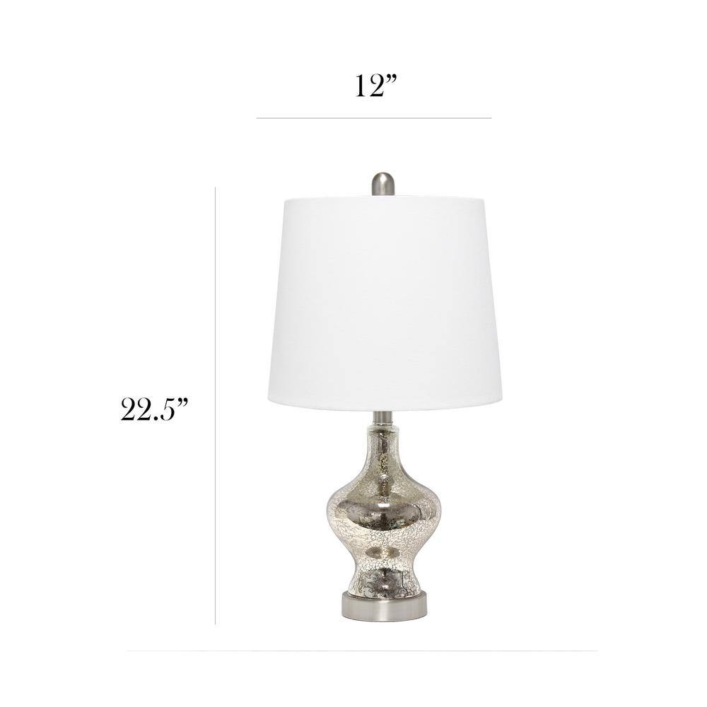 Elegant Designs Modern Glass Gourd Shaped Table Lamp - Mercury
