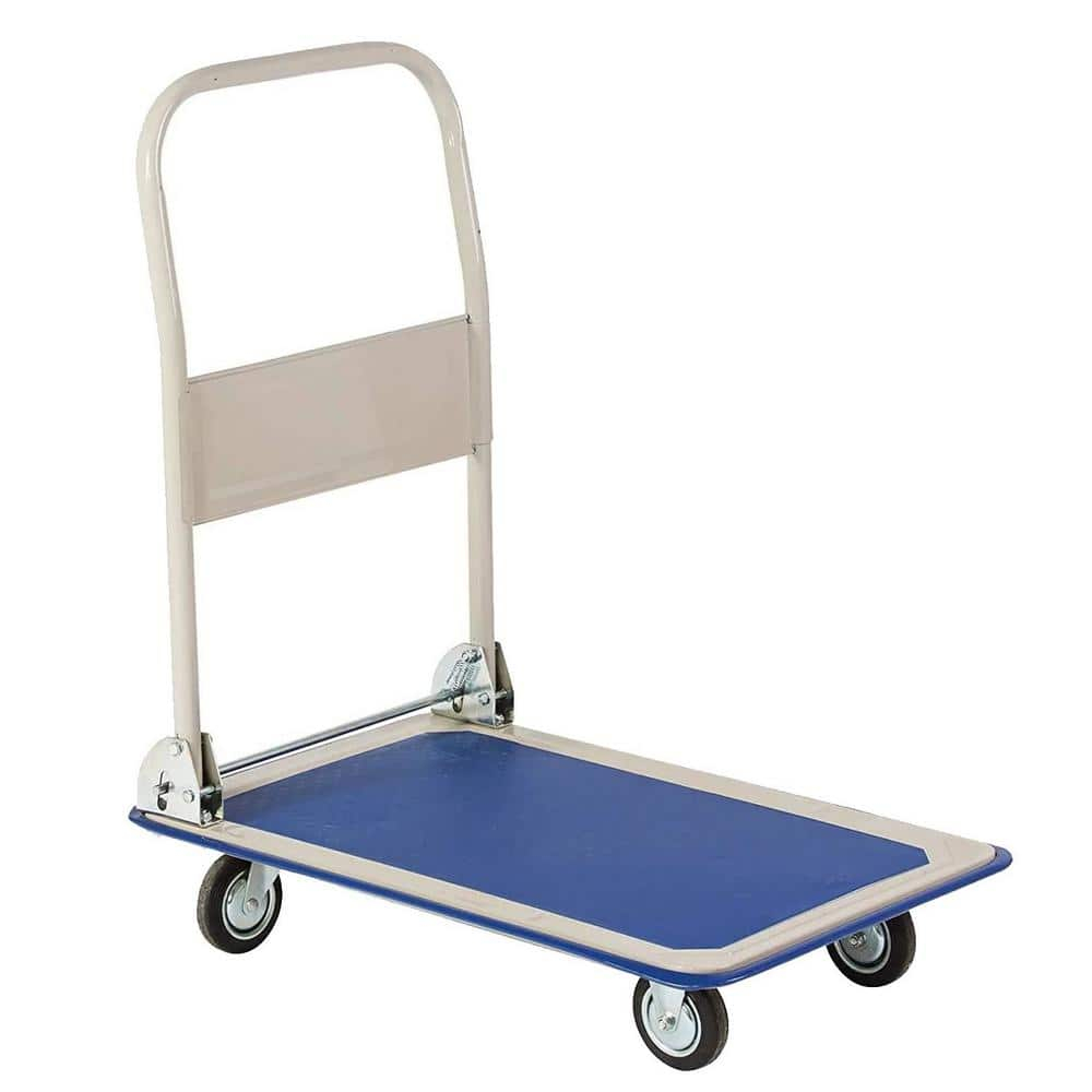 Platform Truck Hand Flatbed Cart Dolly Folding Moving Push Heavy Duty Rolling Cart with 4 Wheels, 330 lbs Weight Capacity