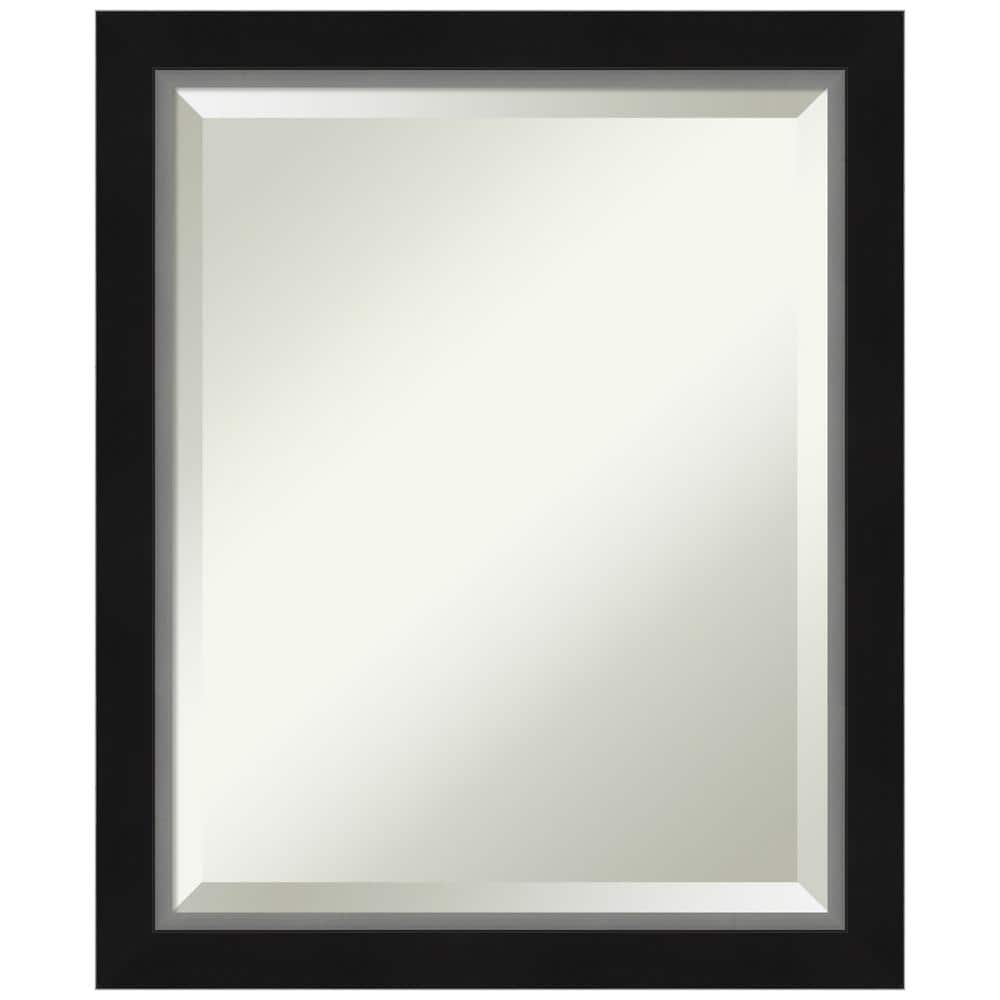Amanti Art Eva Black Silver Narrow Framed Wall Mirror - 19.12 x 23.12 in