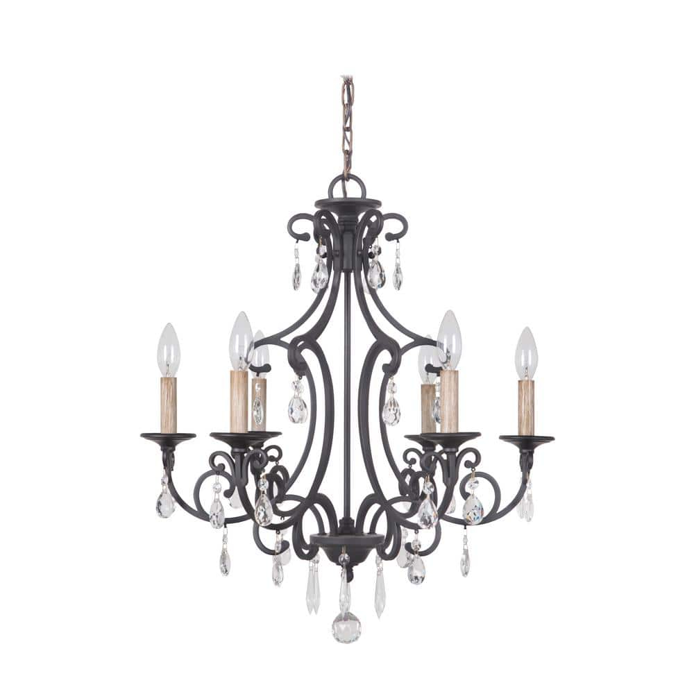 38926-MBK-Craftmade Lighting-Bentley - Six Light Chandelier     -Traditional Installation
