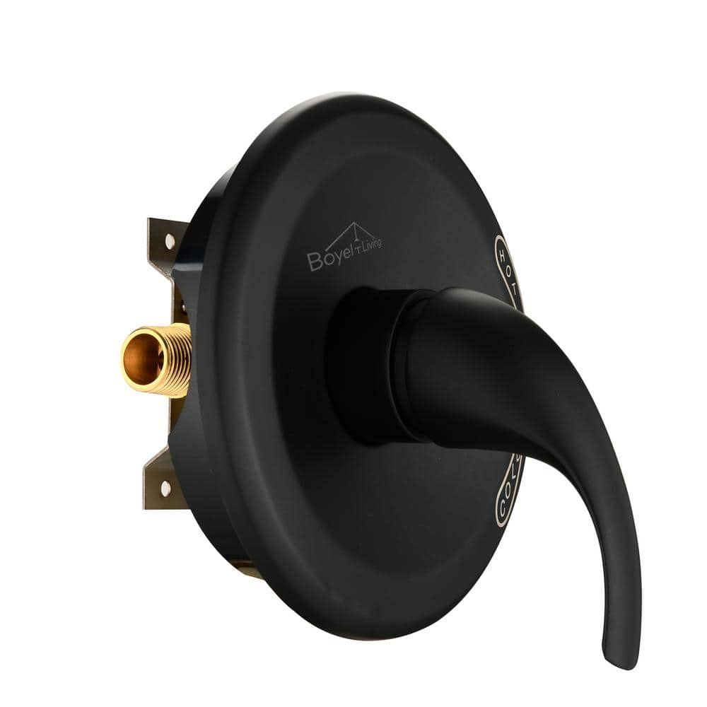 Single Function Pressure Balance Valve with Single Handle Trim Kit in Matte Black