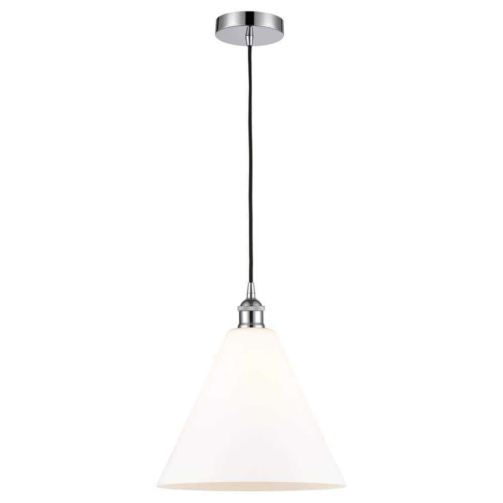 Edison Modern Chrome and Glass 12" Mini Pendant Light