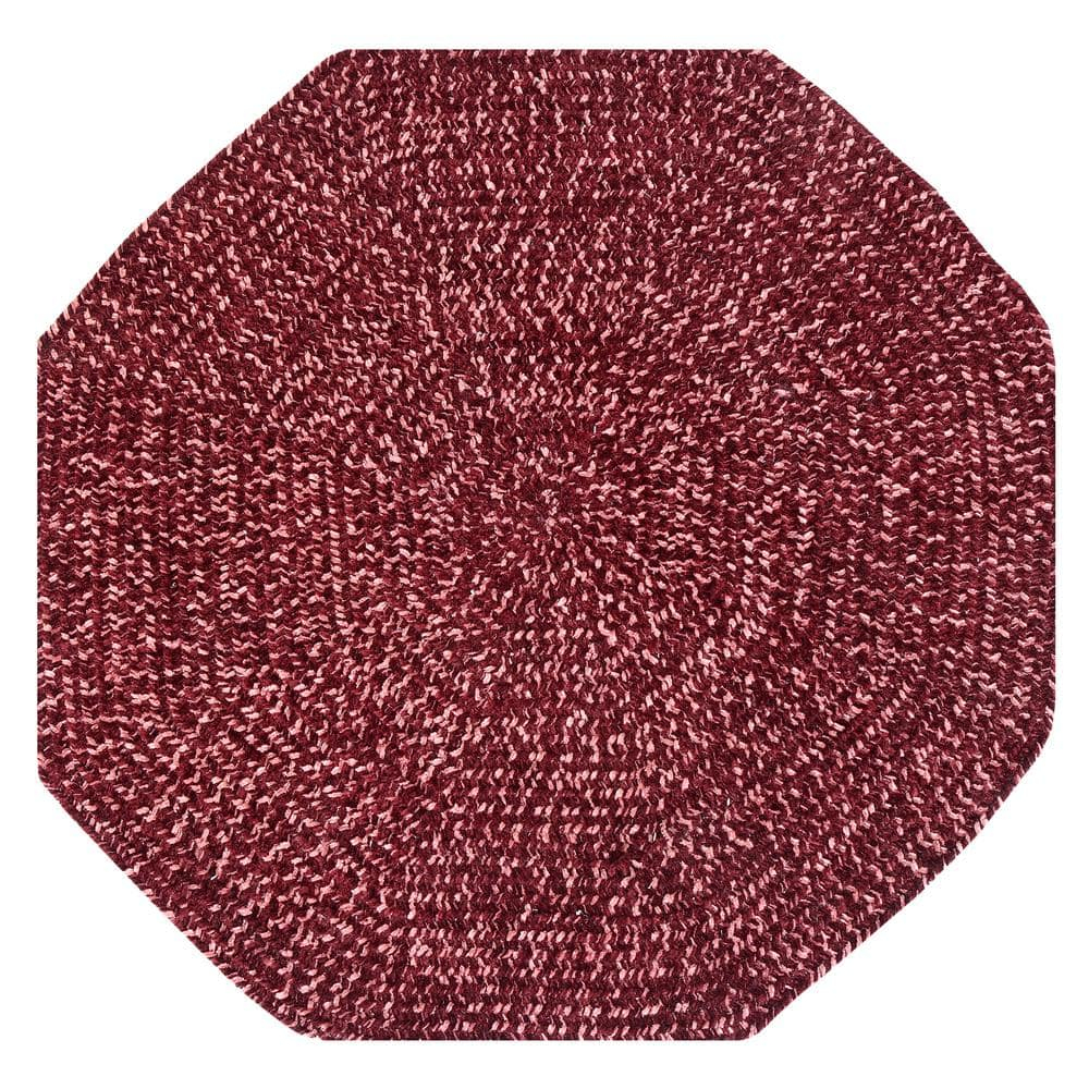 Better Trends Chenille Tweed Polyester 72" Octagonal Rug, Indoor Use, for Adult - Burgundy/Mauve