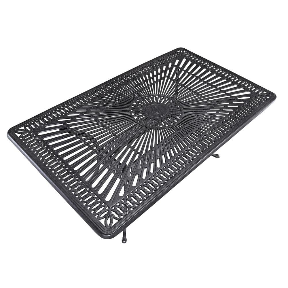 Homestyles Grenada Aluminum Outdoor Dining Table in Charcoal