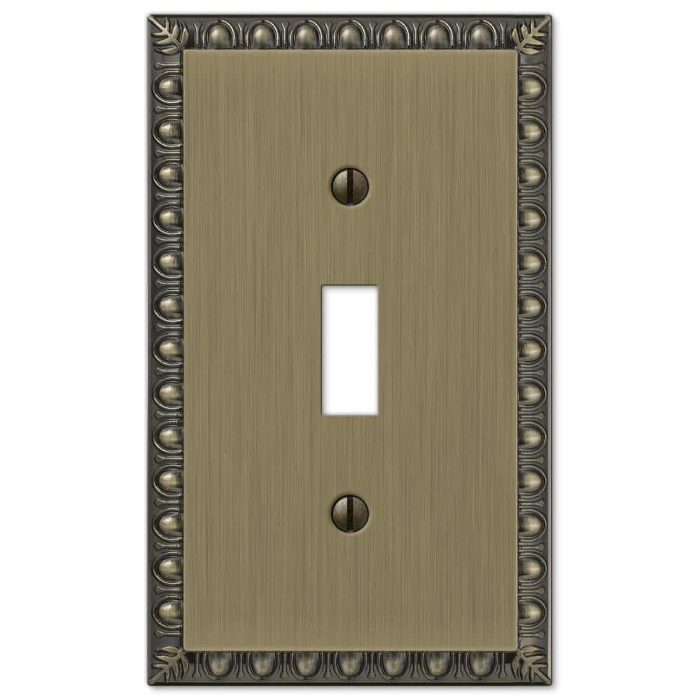 Antiquity 1 Gang Toggle Metal Wall Plate - Brushed Brass