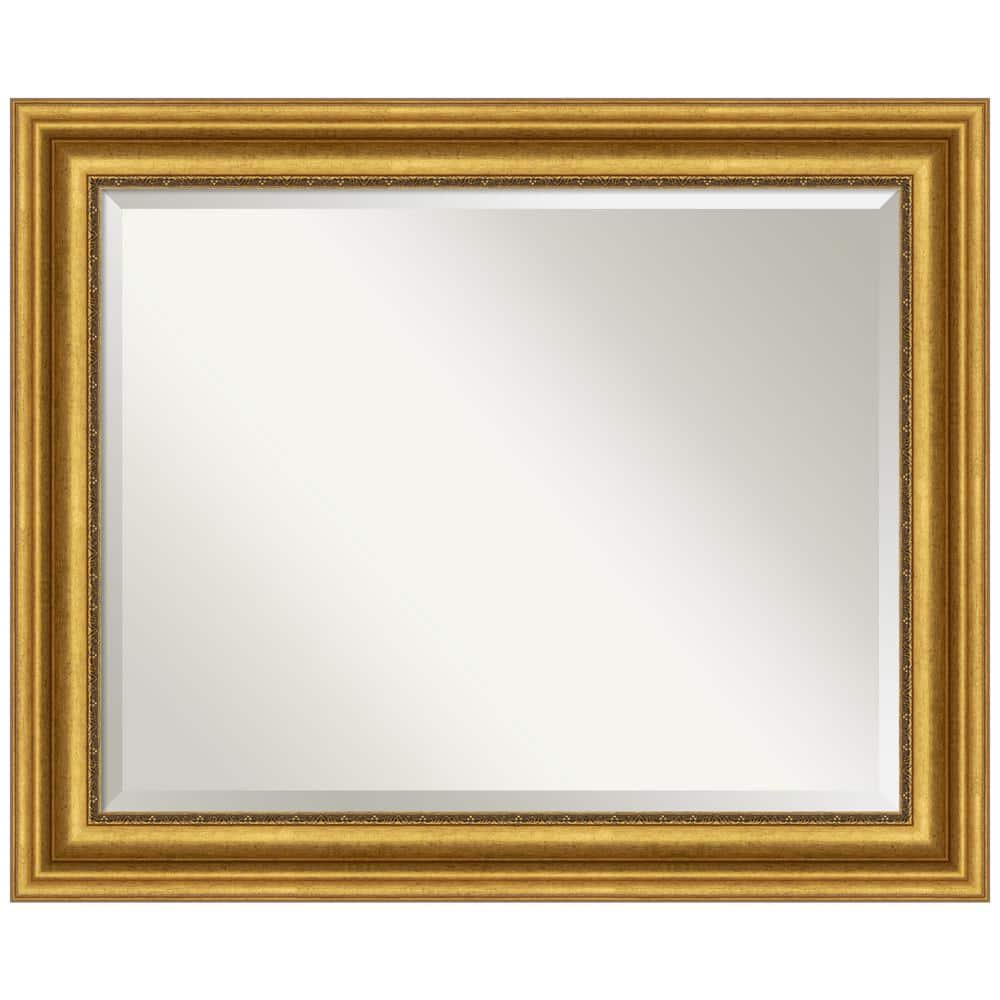 Parlor Gold Rectangular Beveled Bathroom Vanity Mirror