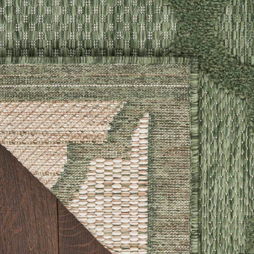 Green Trellis 6' x 9' Synthetic Flat Woven Area Rug