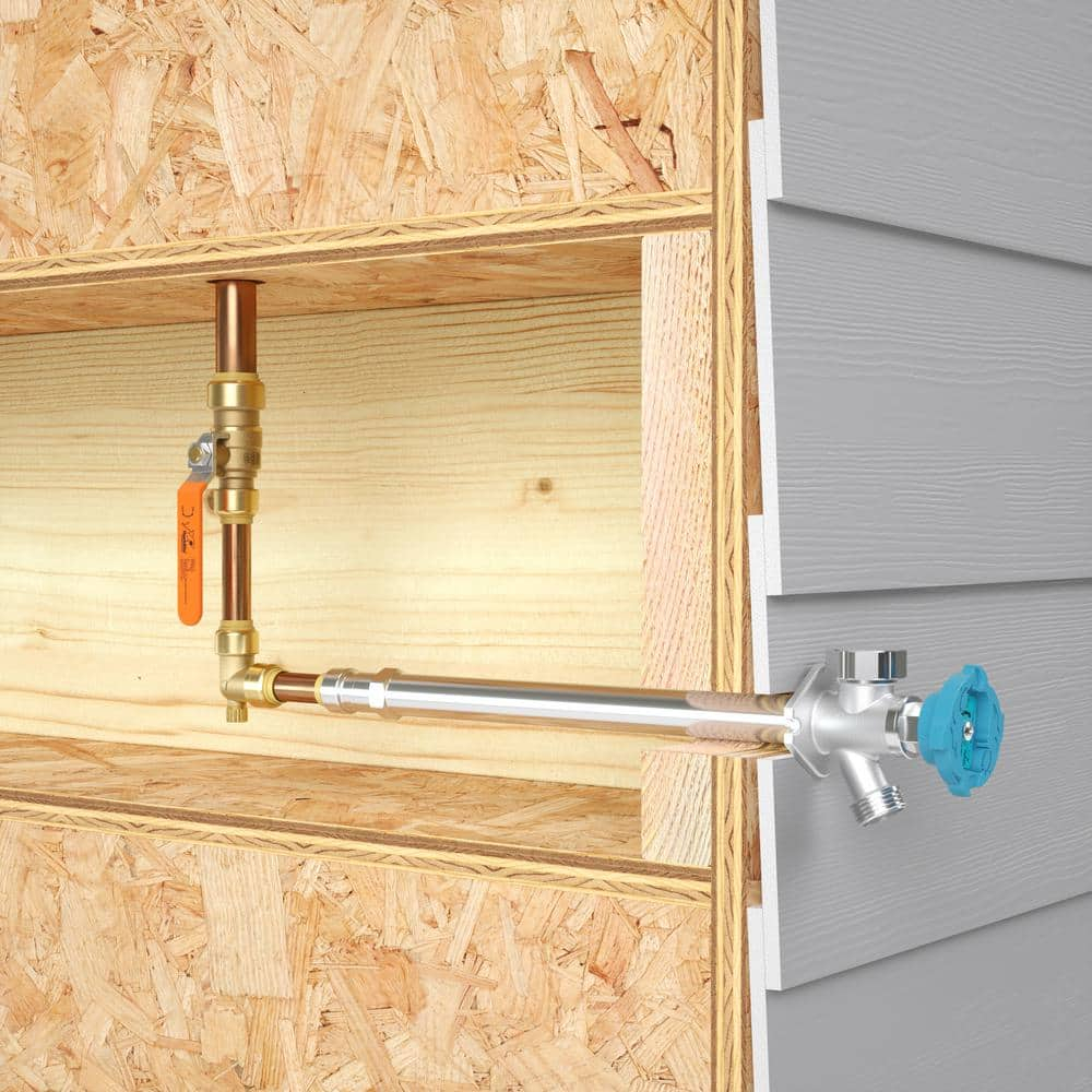 SharkBite 1/2 in. X 10 in. Push-to-Connect X MHT Brass Anti-Siphon Frost Free Sillcock Valve NOB