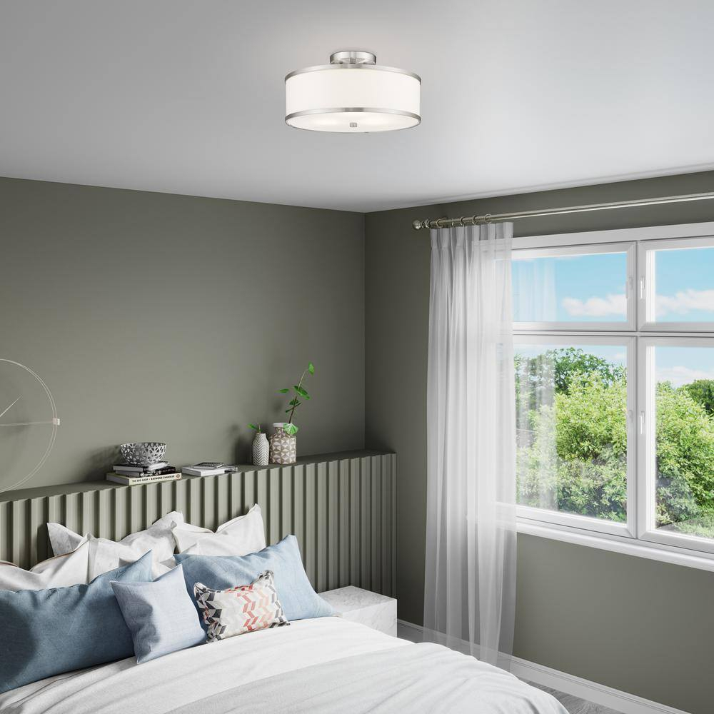 Livex Lighting Park Ridge 3 - Light Semi-Flush Mount in  Brushed Nickel