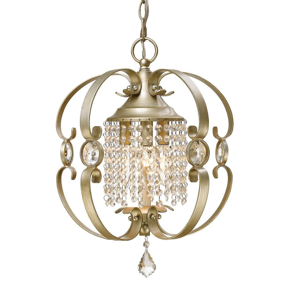 Golden Lighting Ella Mini Chandelier in White Gold