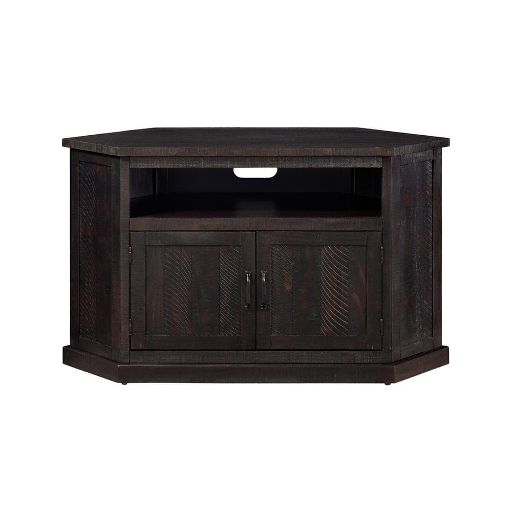 Martin Svensson Home Rustic Corner TV Stand for TVs up to 55", Espresso
